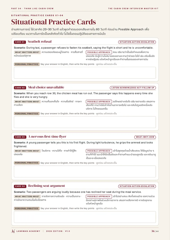หน้า Situational Practice Cards